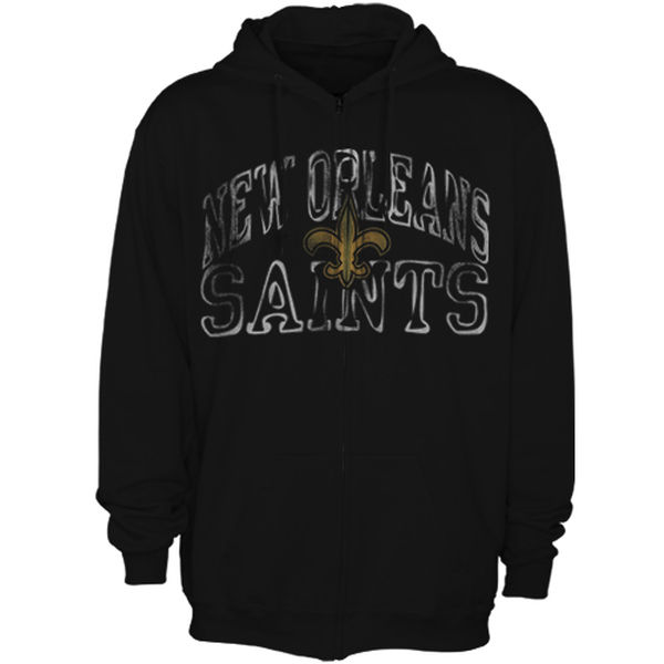 Men New Orleans Saints Touchback VI Full Zip Hoodie Black